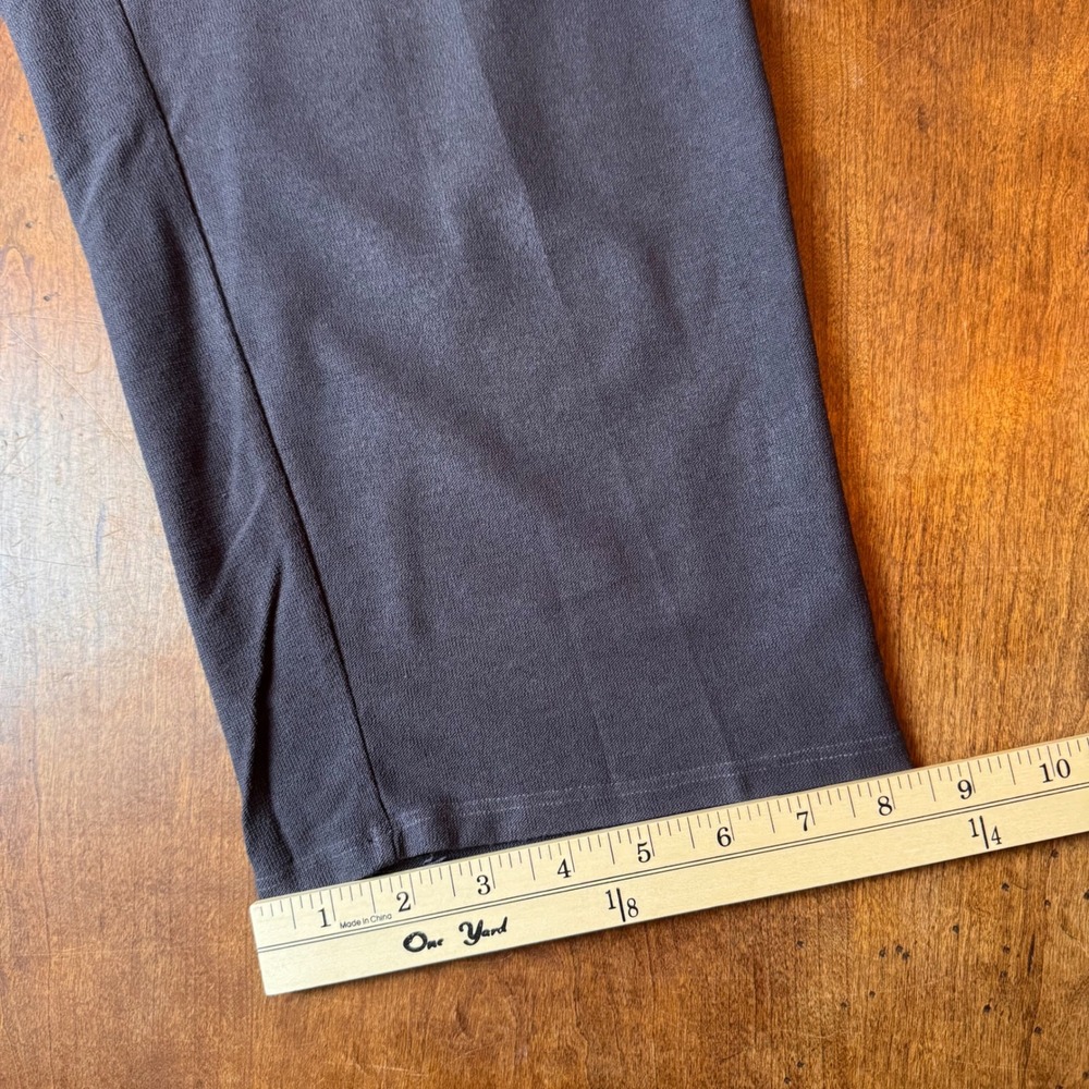Eileen Fisher Pants Women L Gray Cropped Straight Leg Viscose Stretch Pull On - Picture 7 of 8